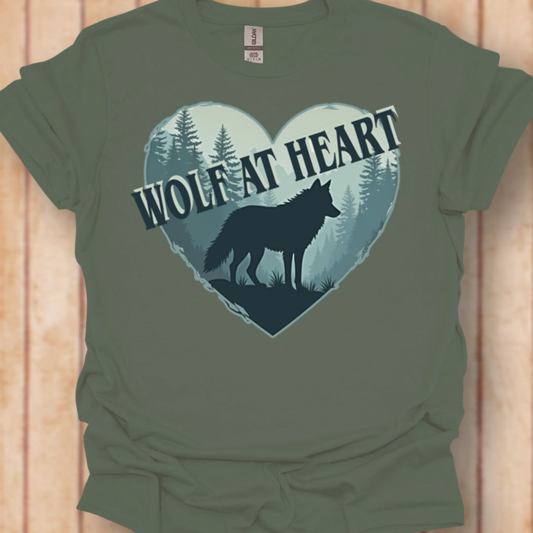 Wolf at Heart diagonaal T-shirt tijdloos