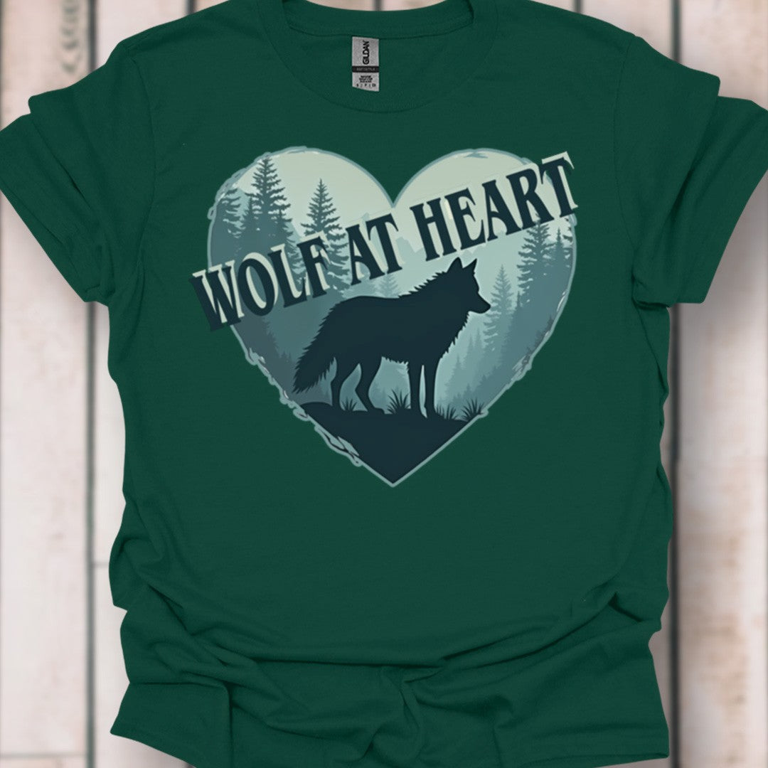 Wolf at Heart diagonaal T-shirt tijdloos