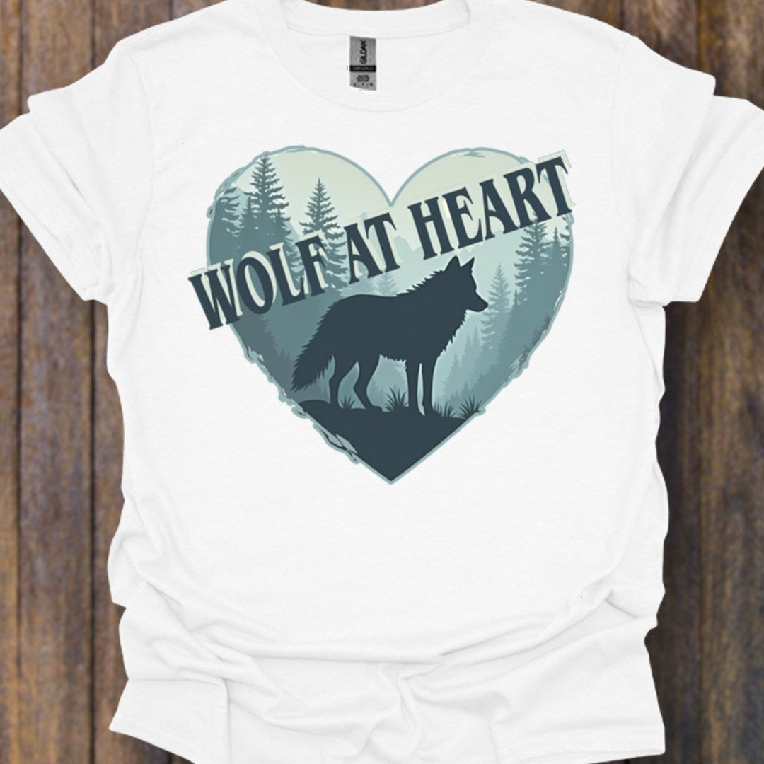 Wolf at Heart diagonaal T-shirt tijdloos