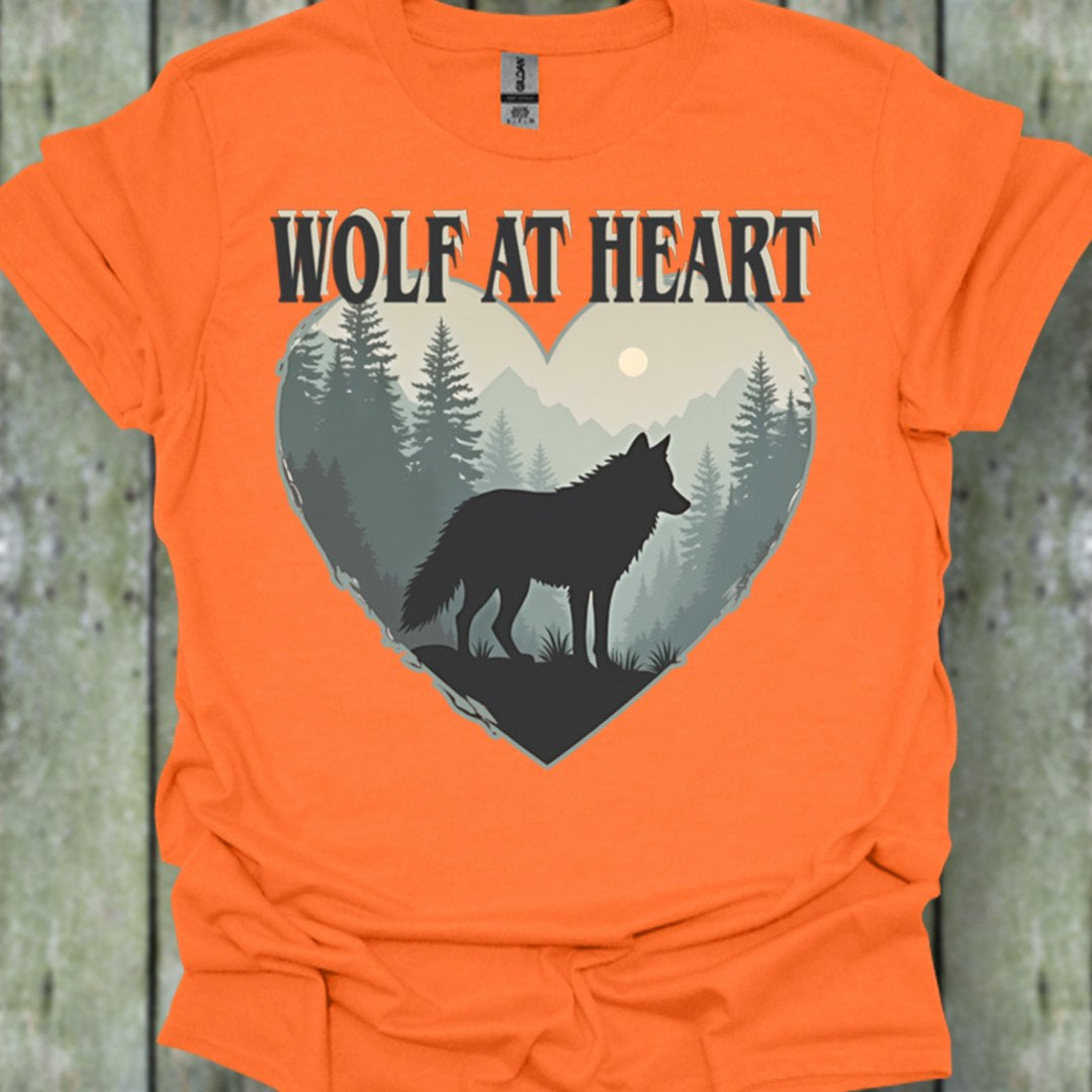 Wolf at Heart trendy T-shirt