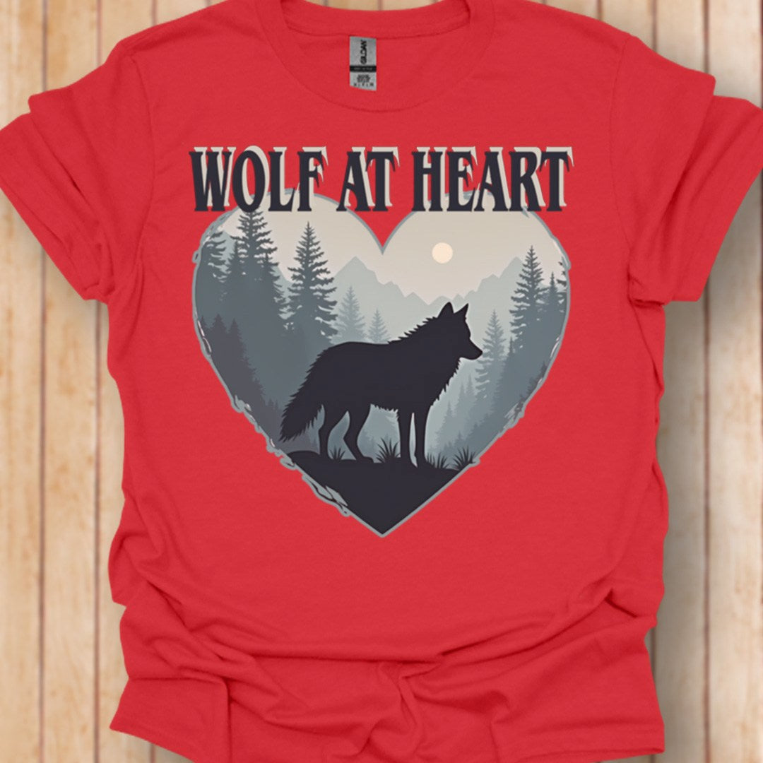 Wolf at Heart trendy T-shirt