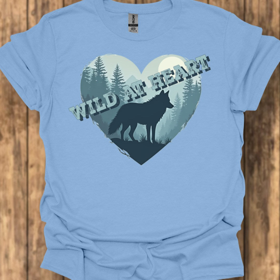 Wild at Heart Wolf T-shirt trendy