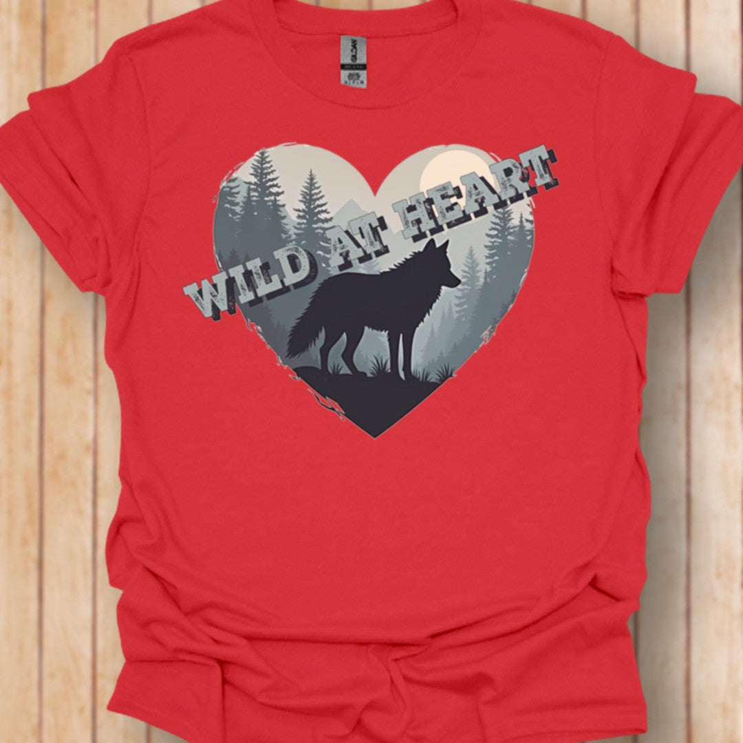 Wild at Heart Wolf T-shirt trendy