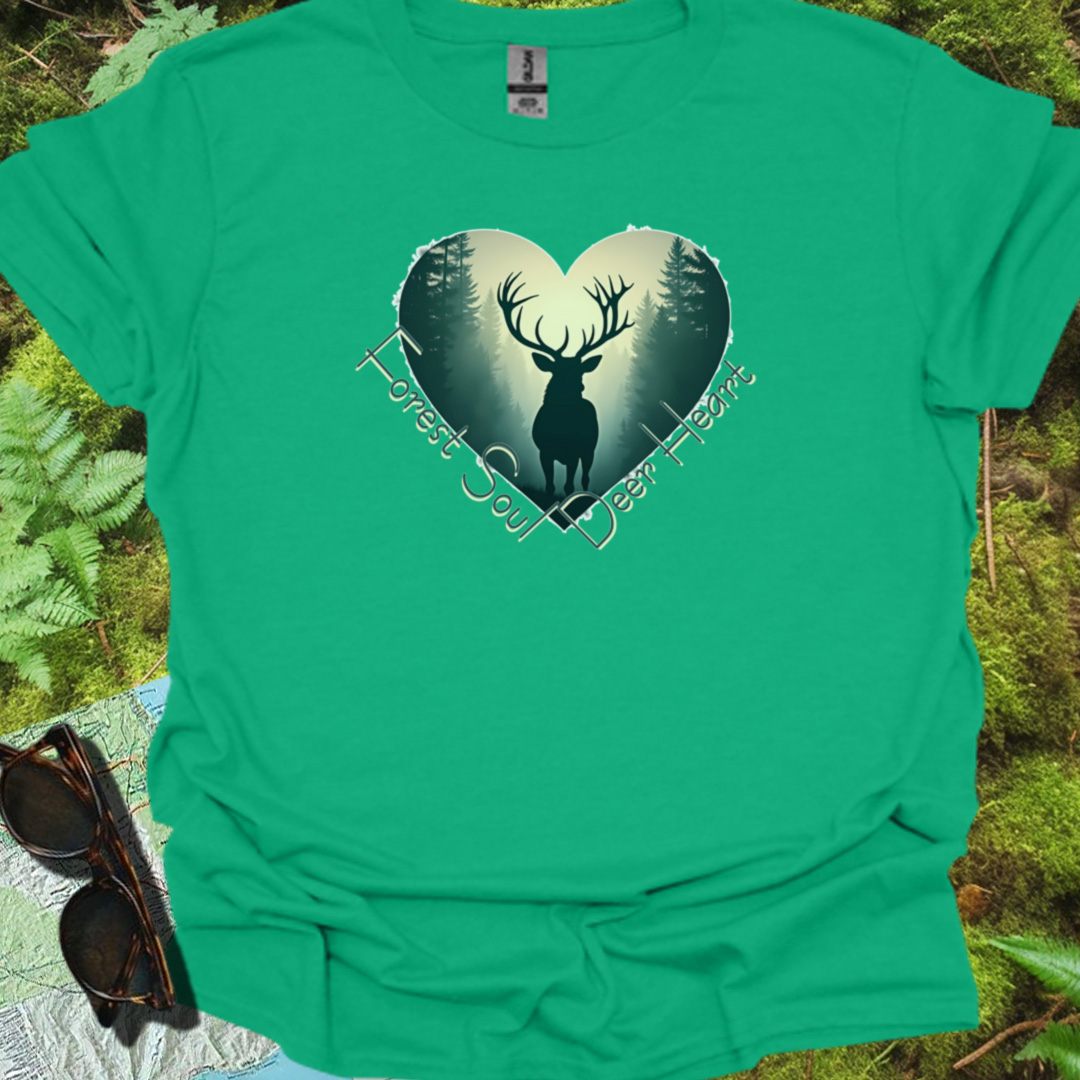 Forest Soul Deer Heart T-shirt trendy