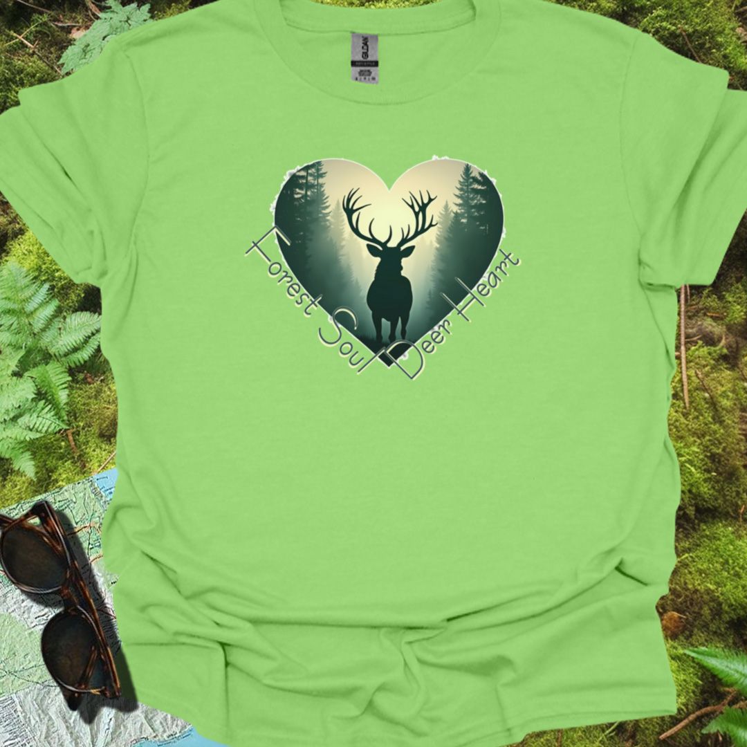 Forest Soul Deer Heart T-shirt trendy