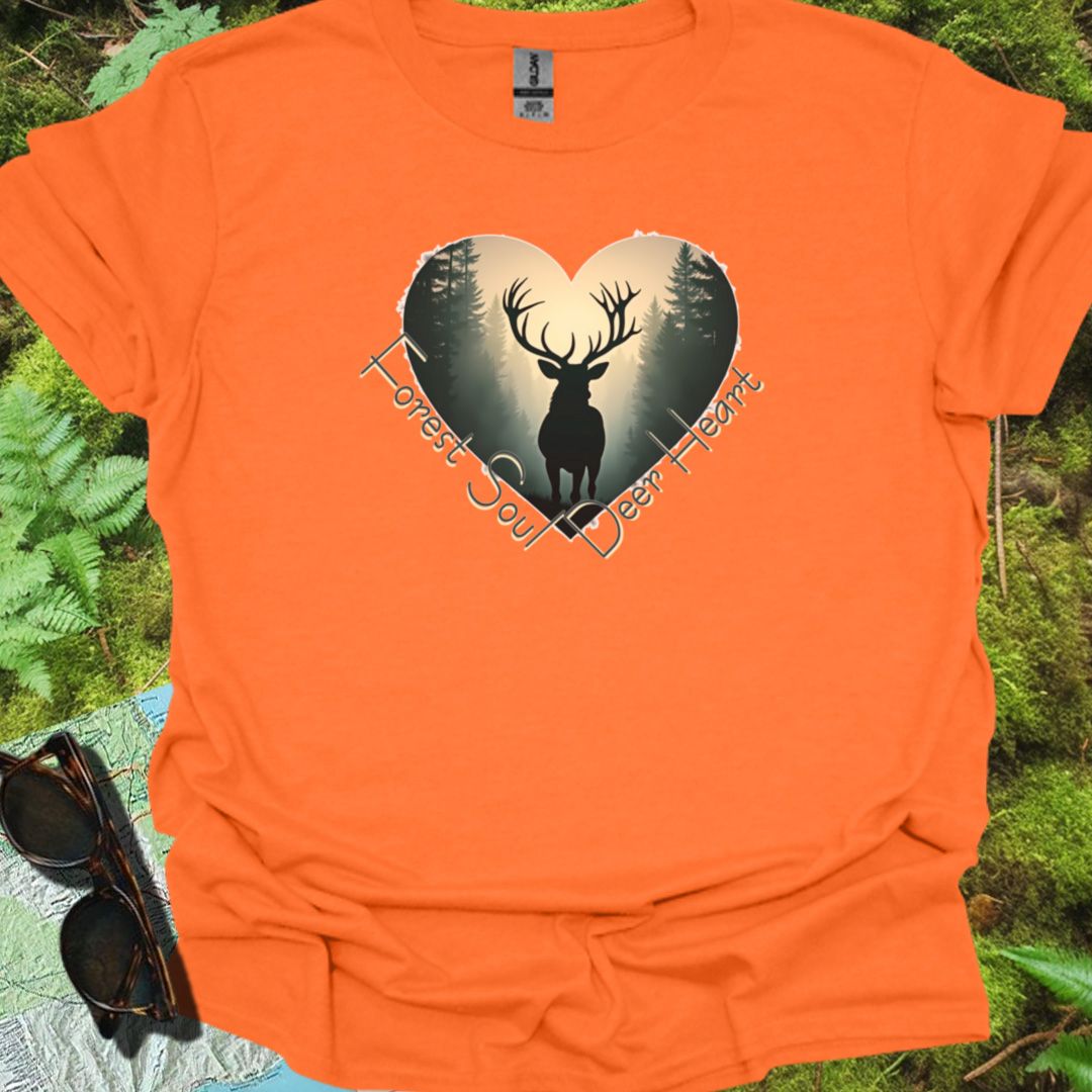 Forest Soul Deer Heart T-shirt trendy