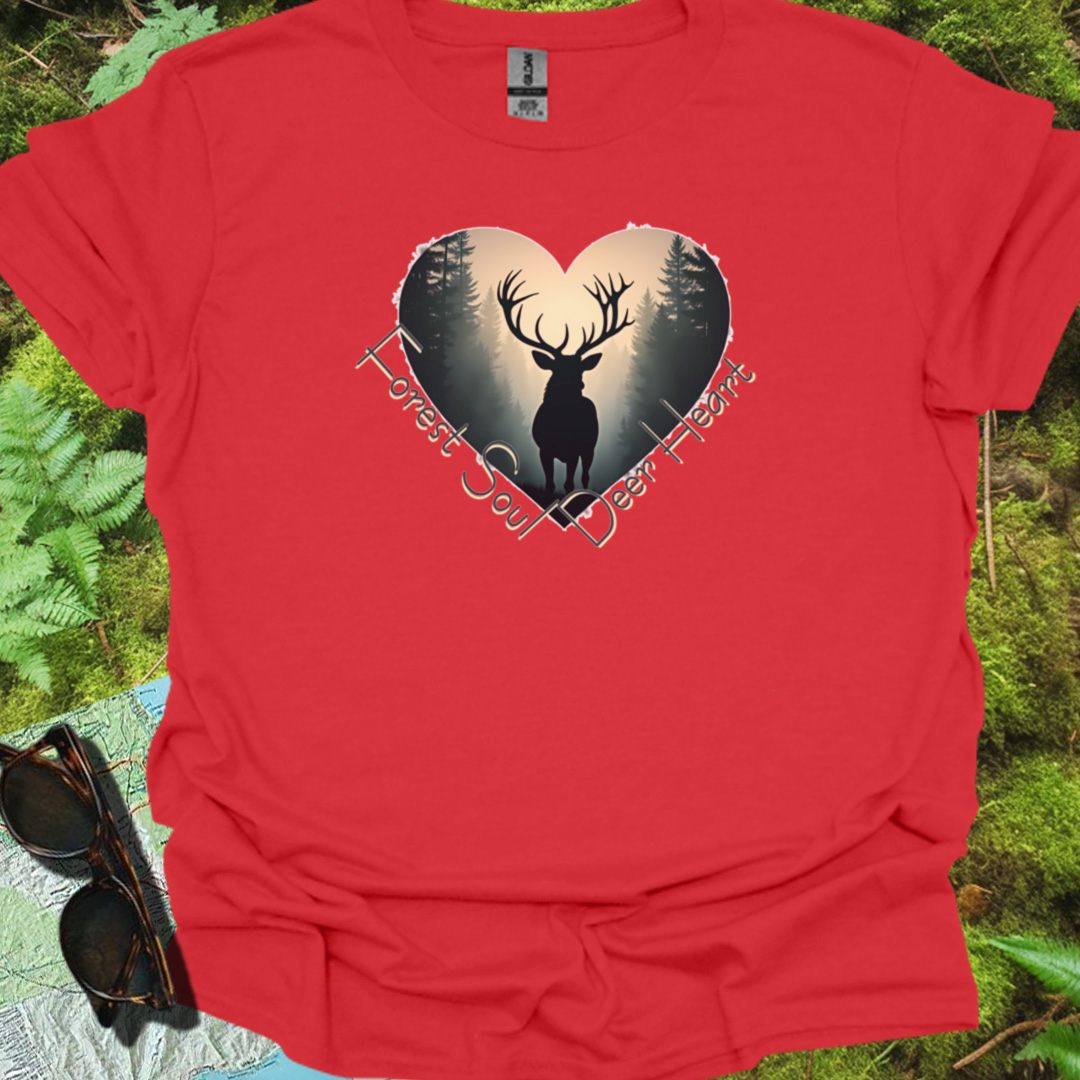 Forest Soul Deer Heart T-shirt trendy