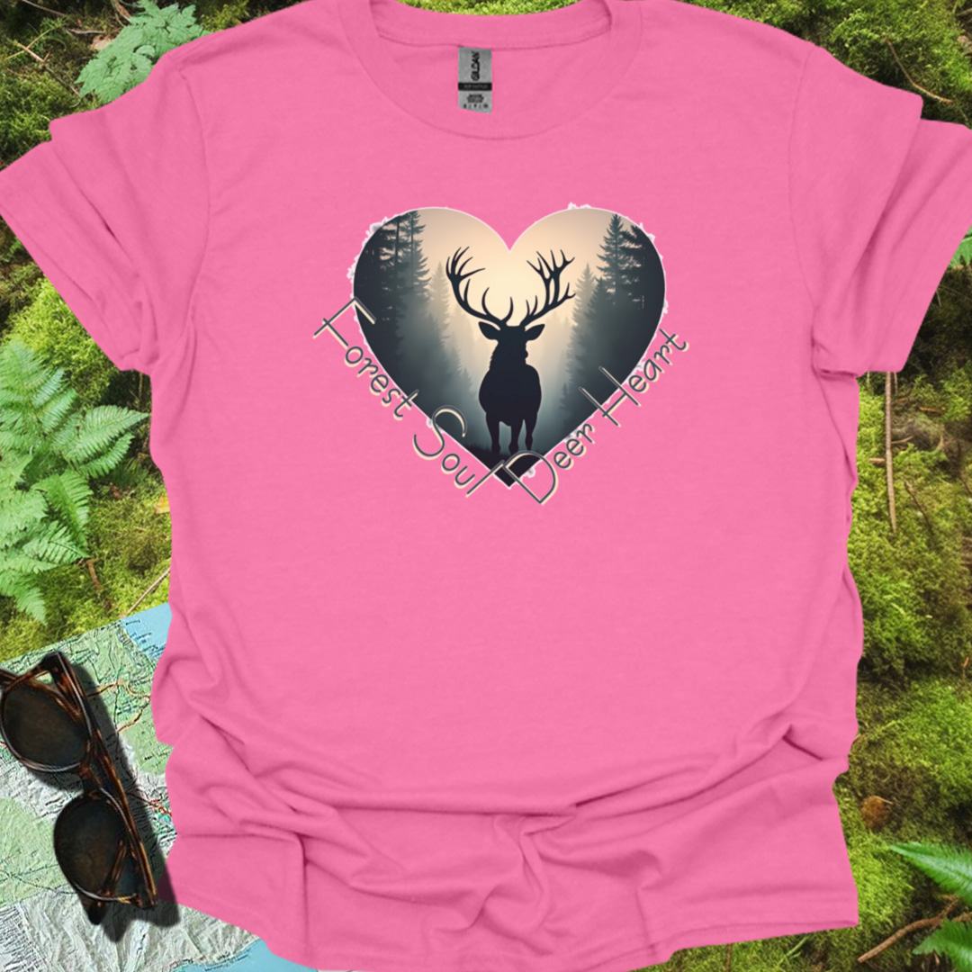 Forest Soul Deer Heart T-shirt trendy