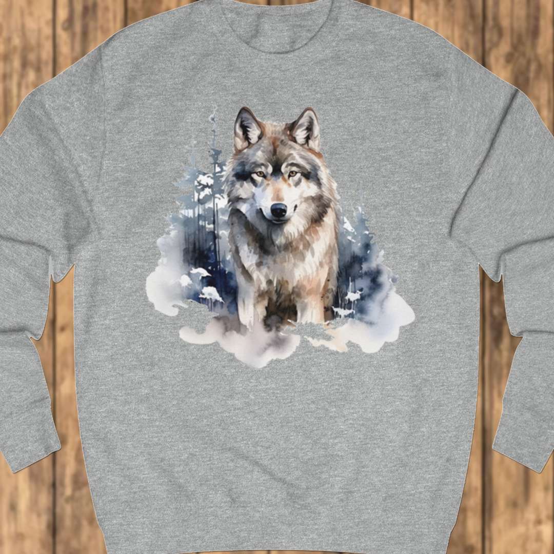 Wolf forest background sweatshirt