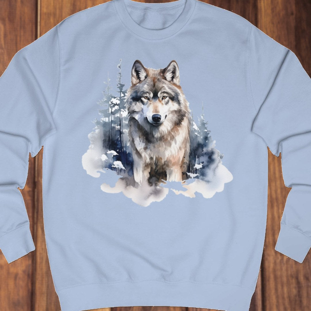 Wolf forest background sweatshirt