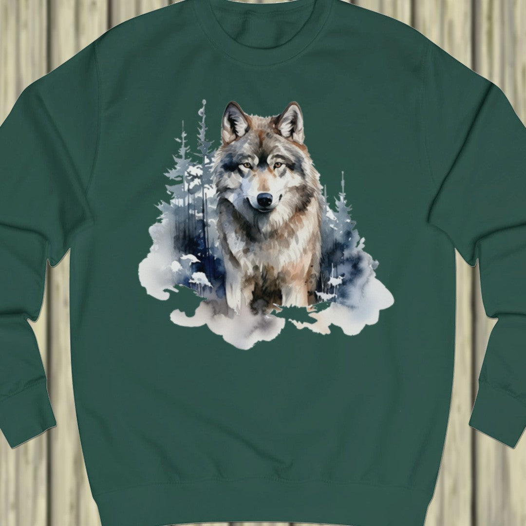 Wolf forest background sweatshirt