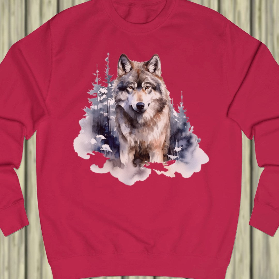 Wolf forest background sweatshirt