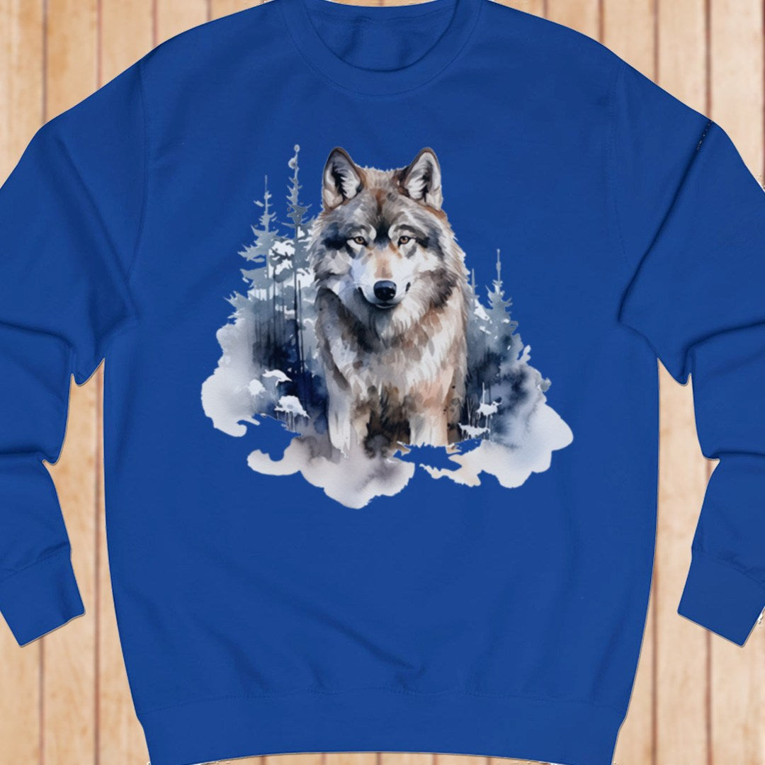 Wolf forest background sweatshirt