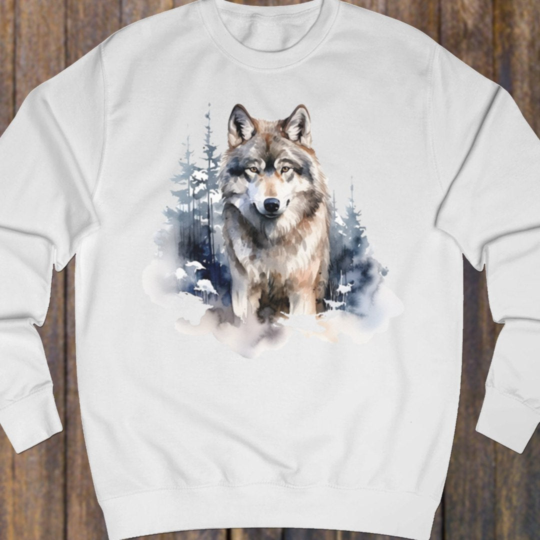 Wolf forest background sweatshirt