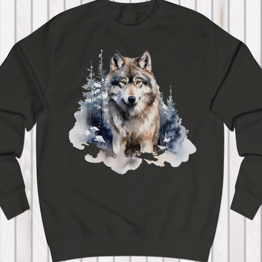 Wolf forest background sweatshirt