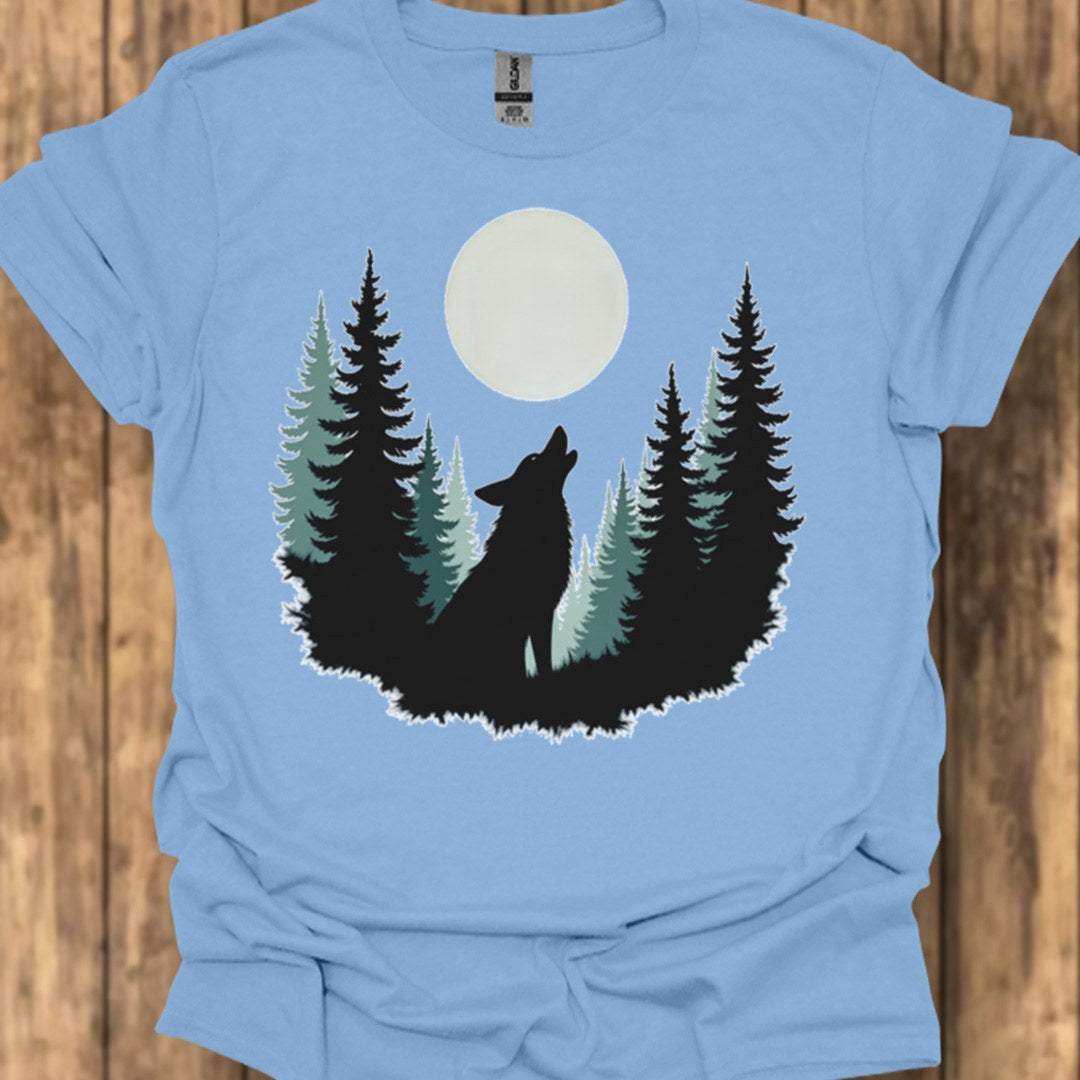 Wolf volle maan T‑Shirt