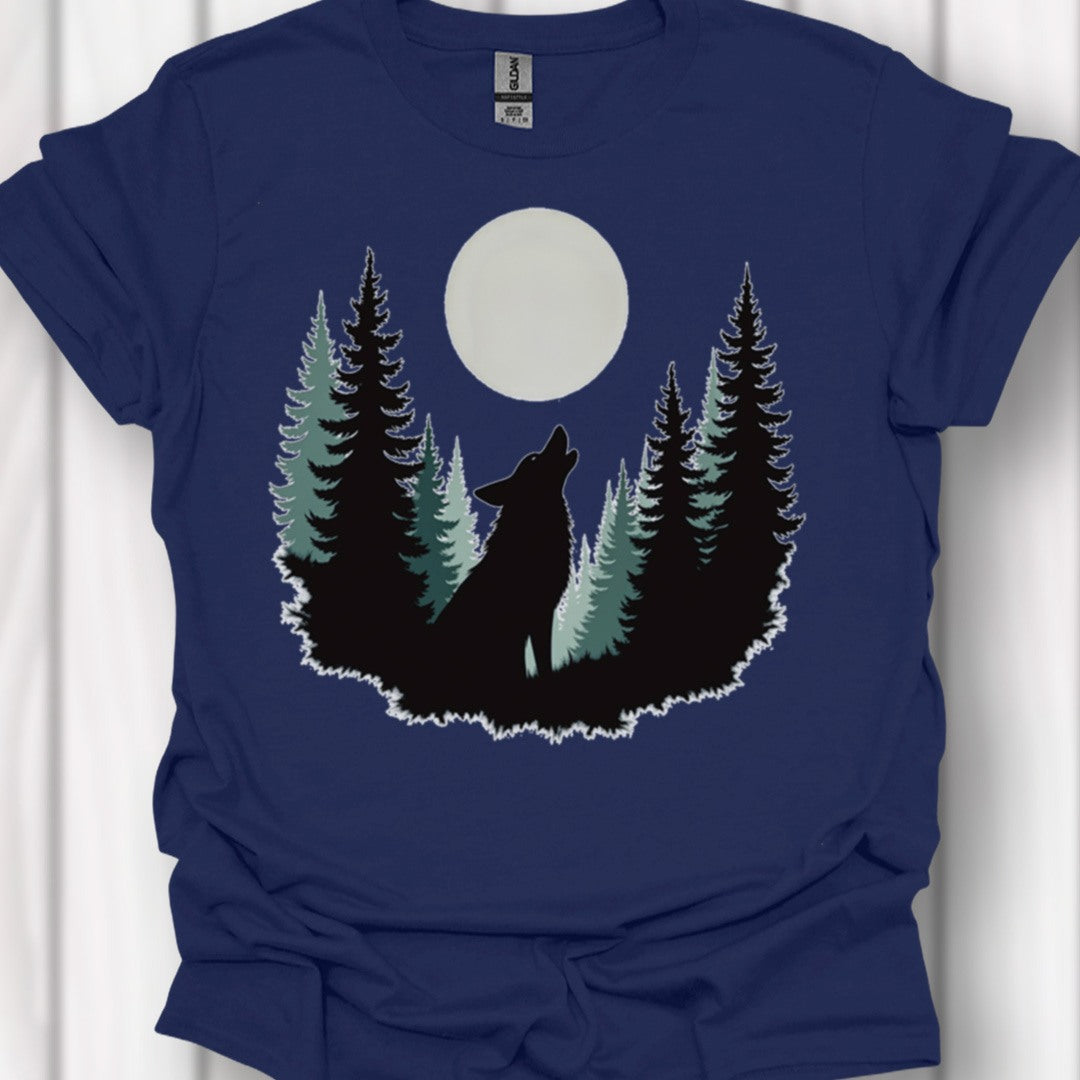 Wolf volle maan T‑Shirt