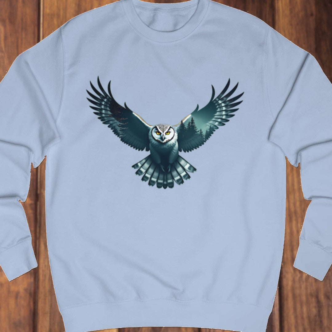Flying owl double exposure sweatshirt