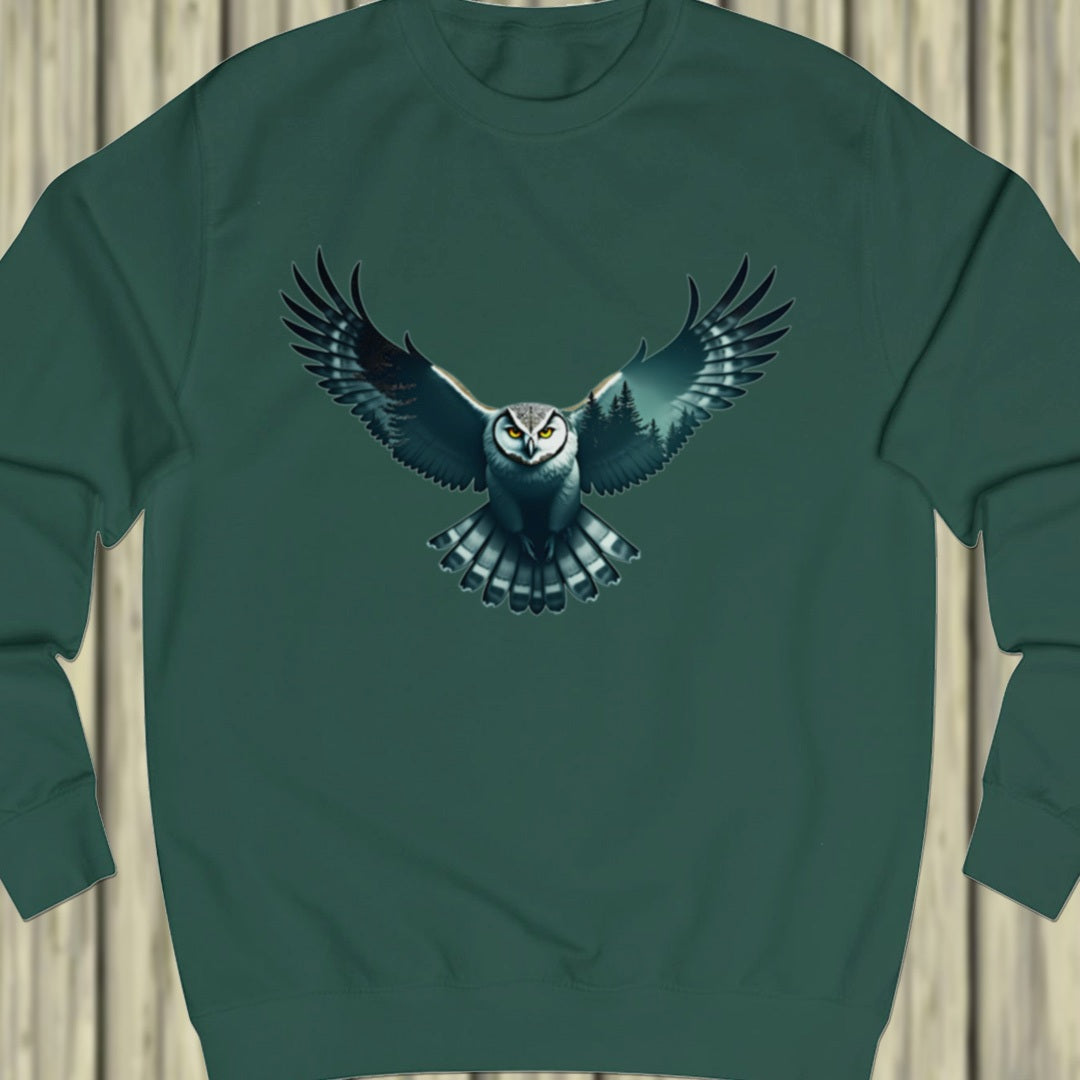 Flying owl double exposure sweatshirt