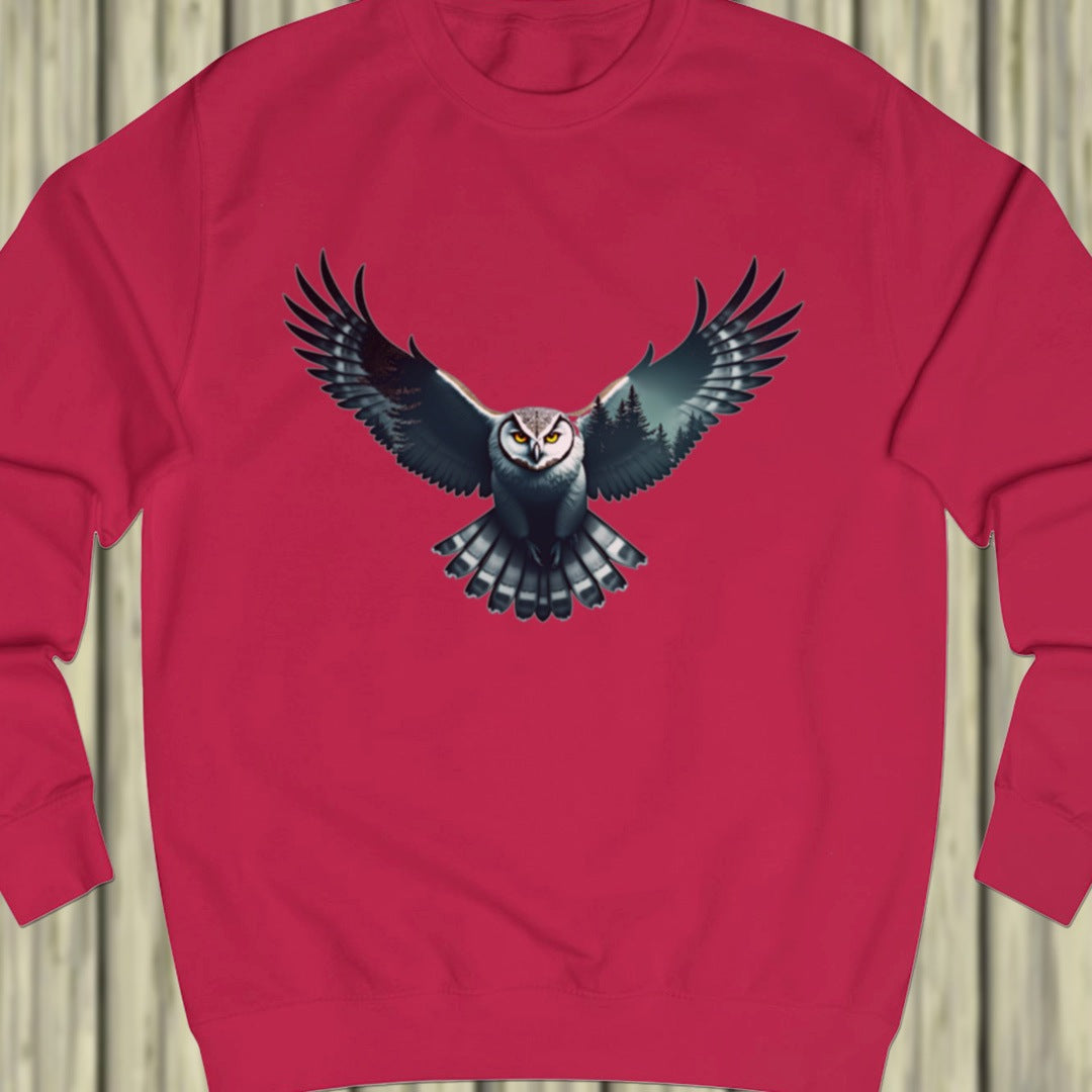 Flying owl double exposure sweatshirt