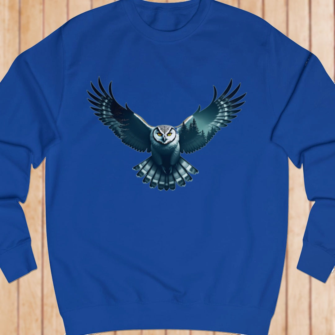 Flying owl double exposure sweatshirt