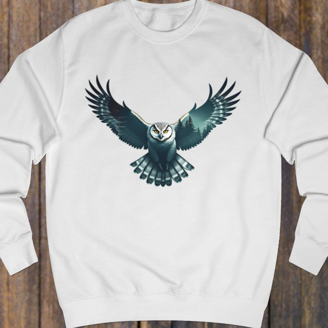Flying owl double exposure sweatshirt