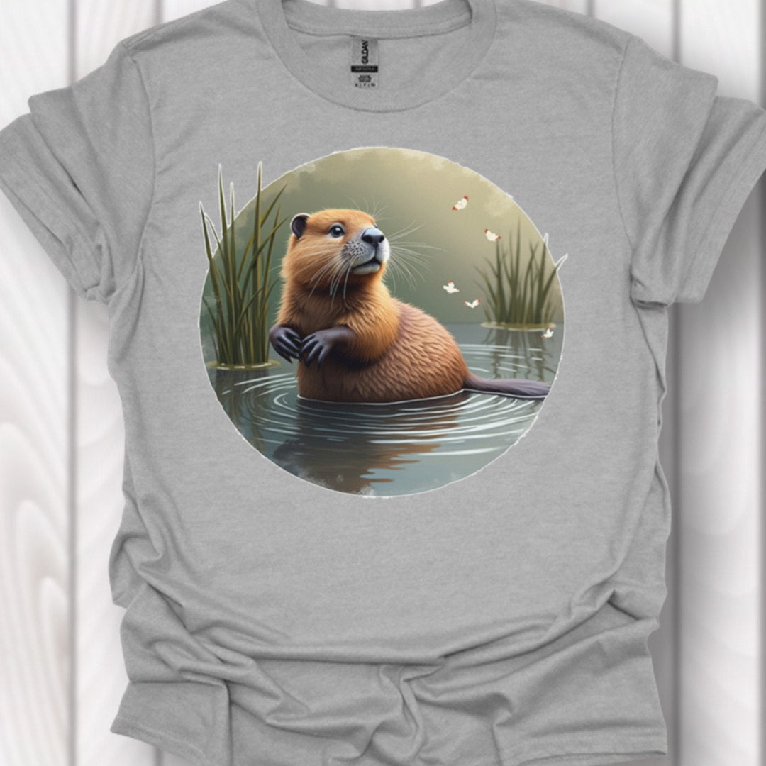 Bever met vlinders T‑Shirt