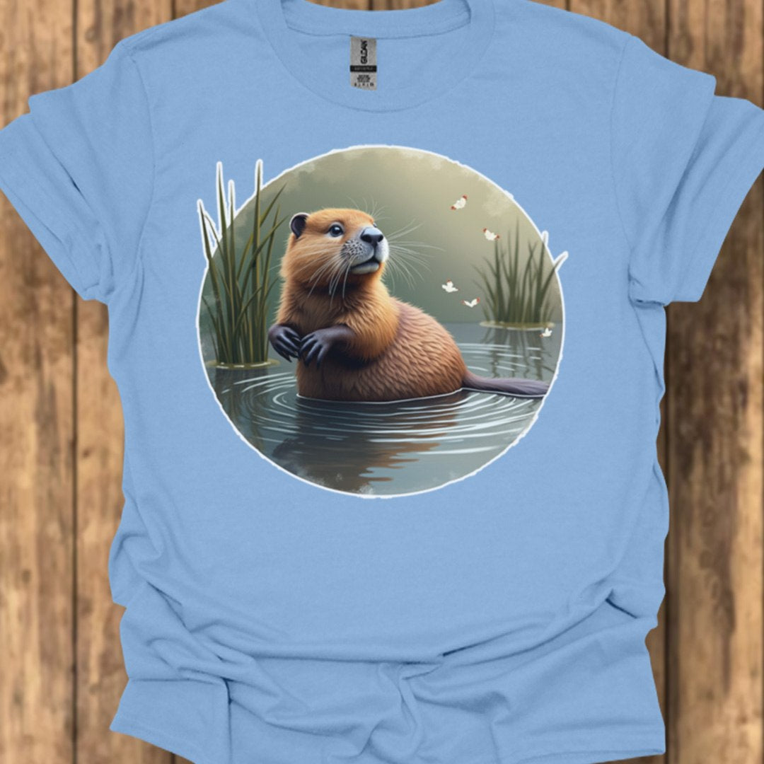 Bever met vlinders trendy T-shirt