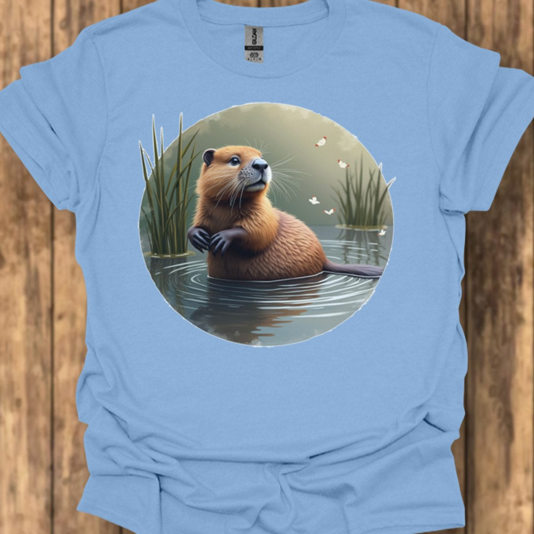 Bever met vlinders T‑Shirt