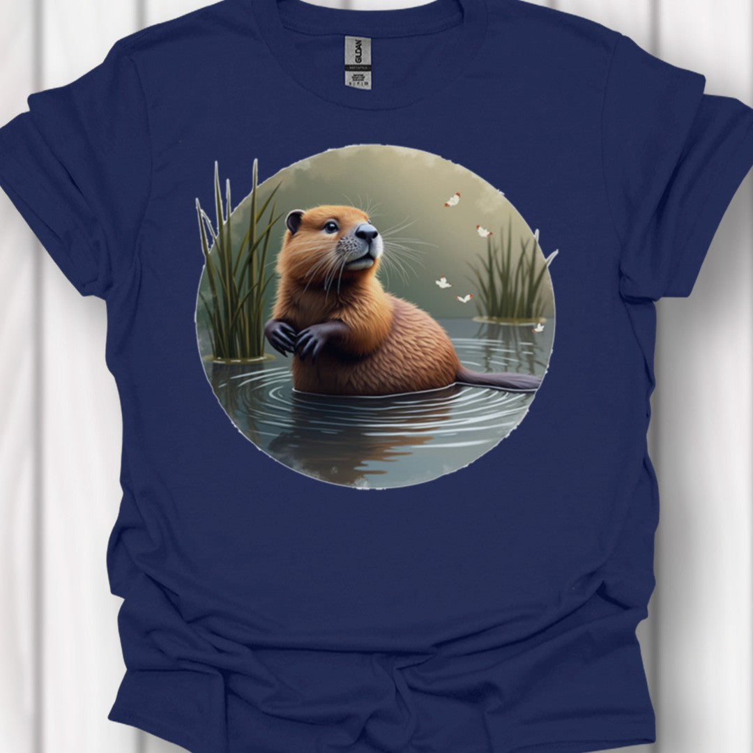 Bever met vlinders T‑Shirt