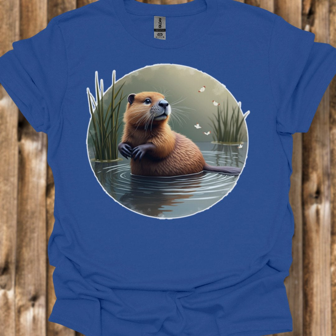 Bever met vlinders trendy T-shirt