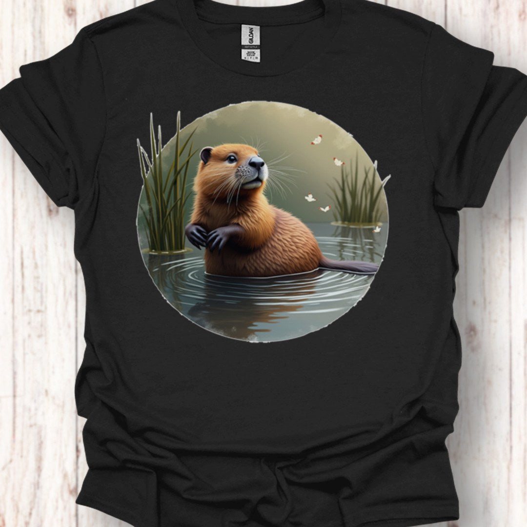 Bever met vlinders T‑Shirt
