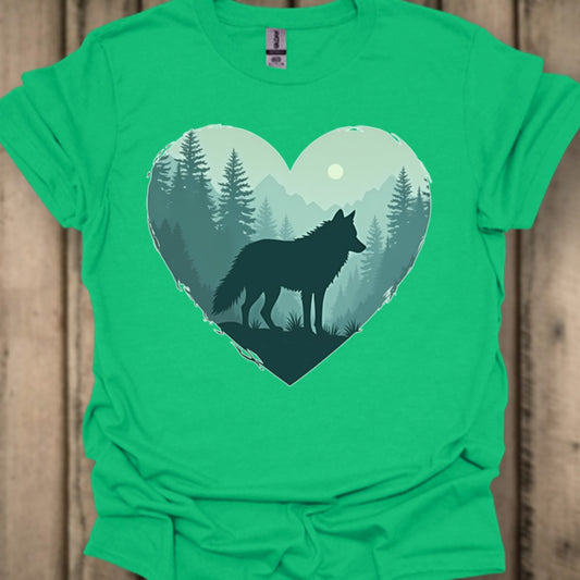 Wolf hartvorm T‑Shirt