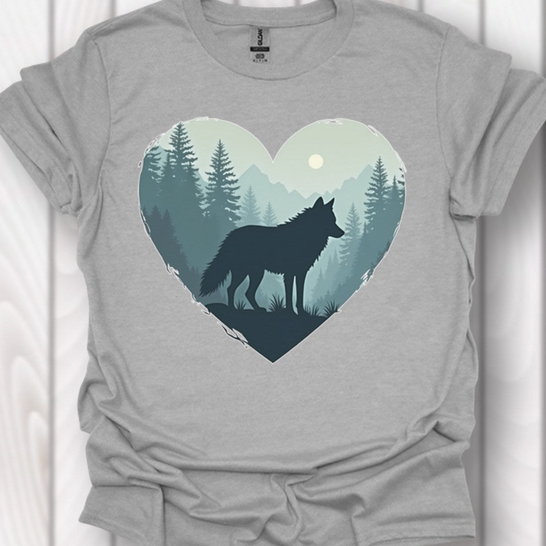 Wolf hartvorm T‑Shirt