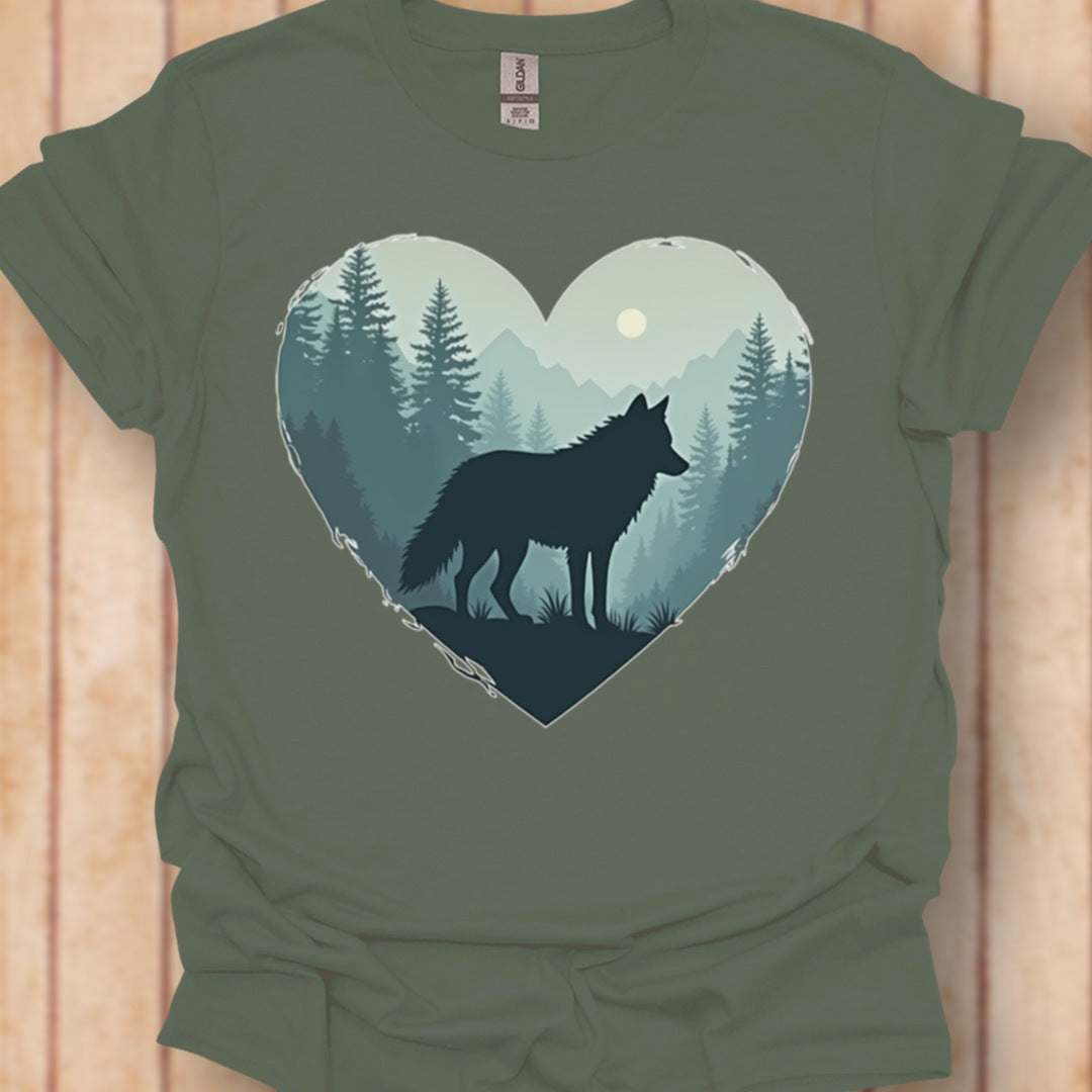 Wolf hartvorm T‑Shirt