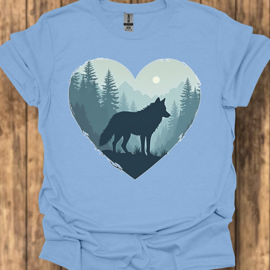 Wolf hartvorm T‑Shirt