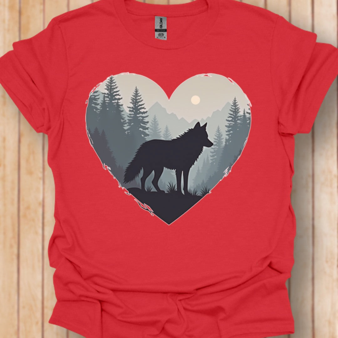 Wolf hartvorm T‑Shirt