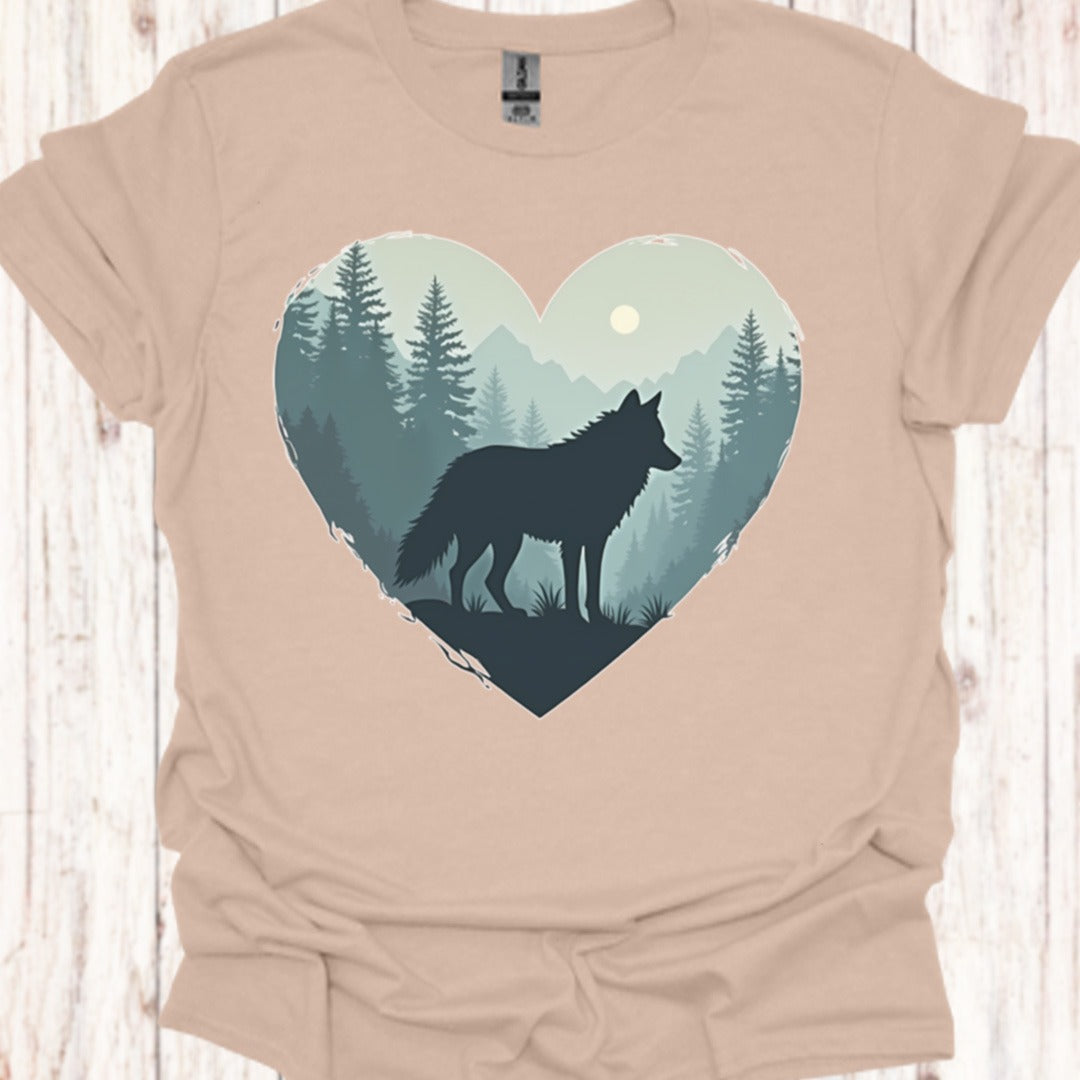 Wolf hartvorm T‑Shirt