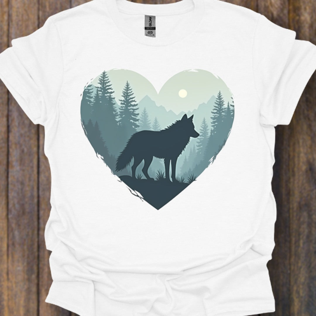 Wolf hartvorm T‑Shirt
