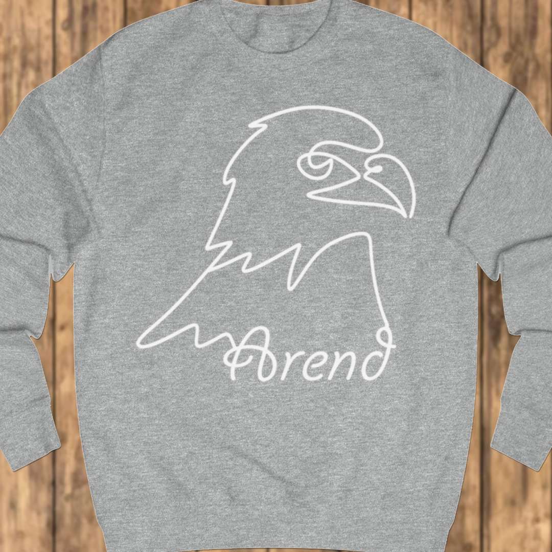 Eagle line drawing white sweatshirt