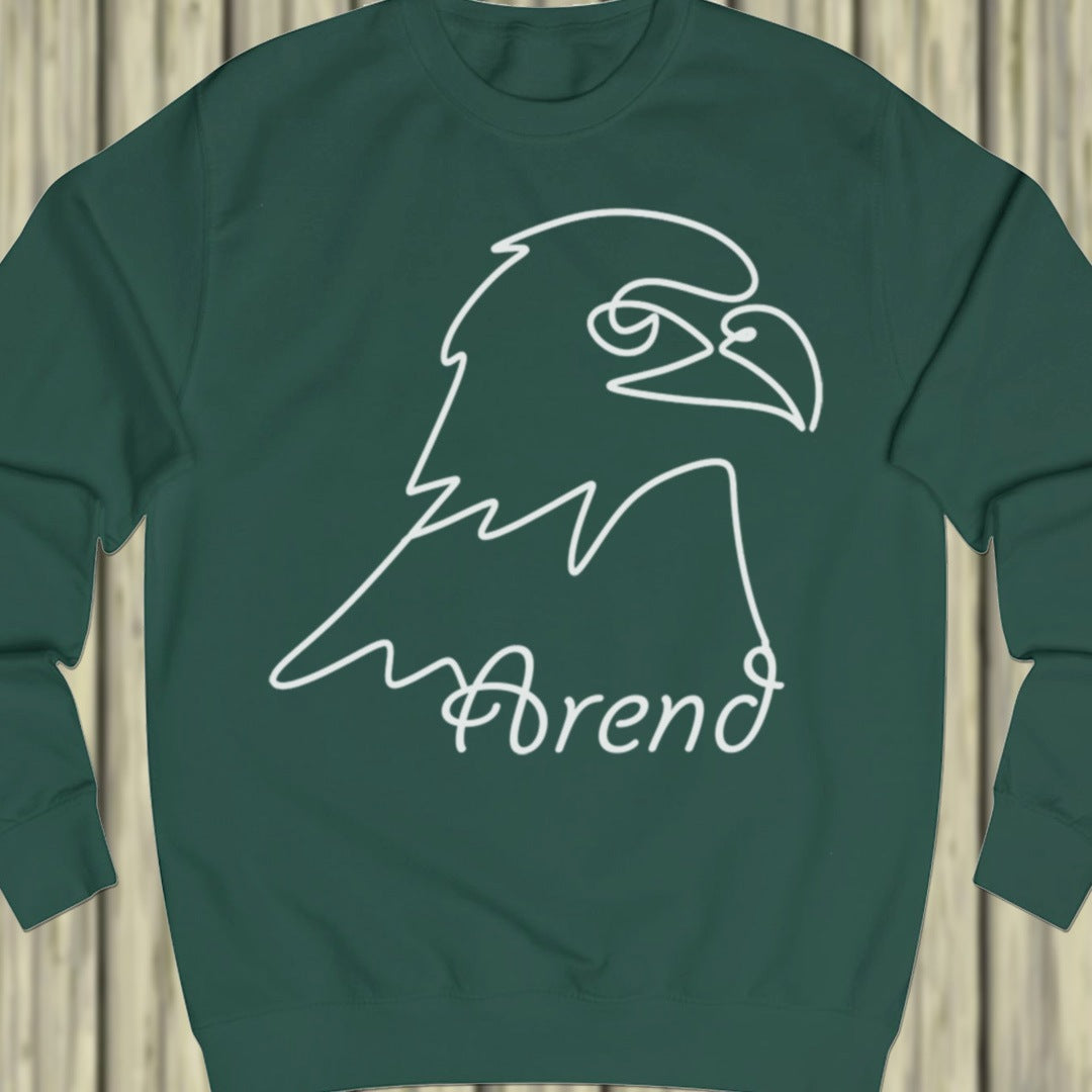 Eagle line drawing white sweatshirt