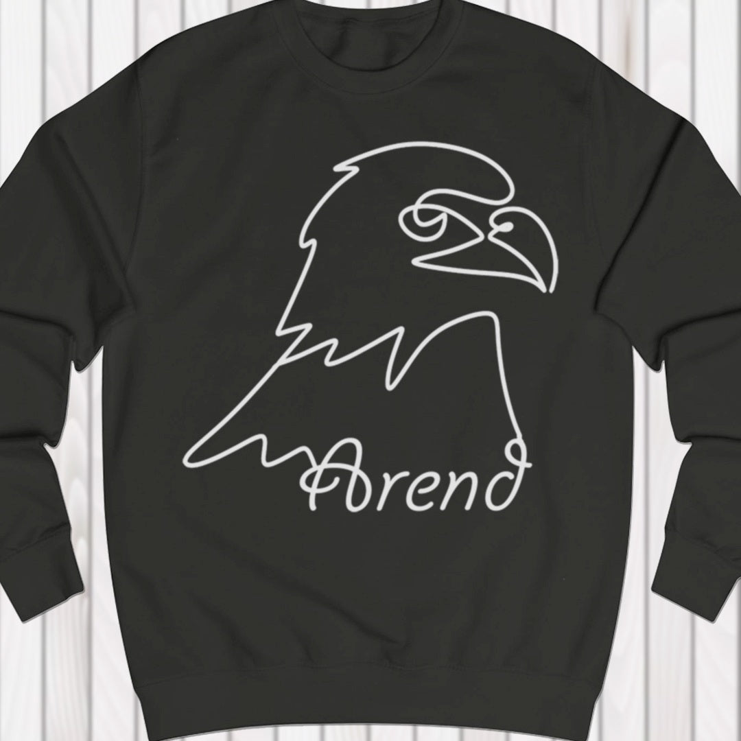 Eagle line drawing white sweatshirt
