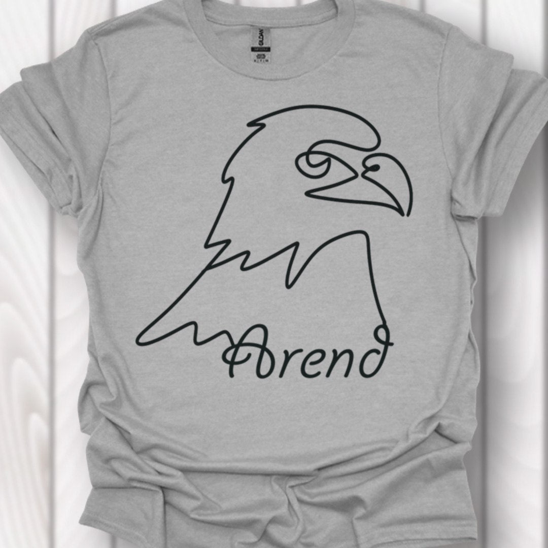 Arend lijntekening zwart T-Shirt