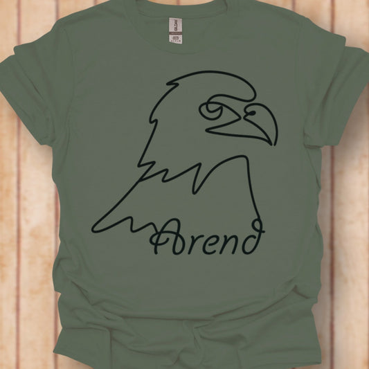 Arend lijntekening zwart T-Shirt