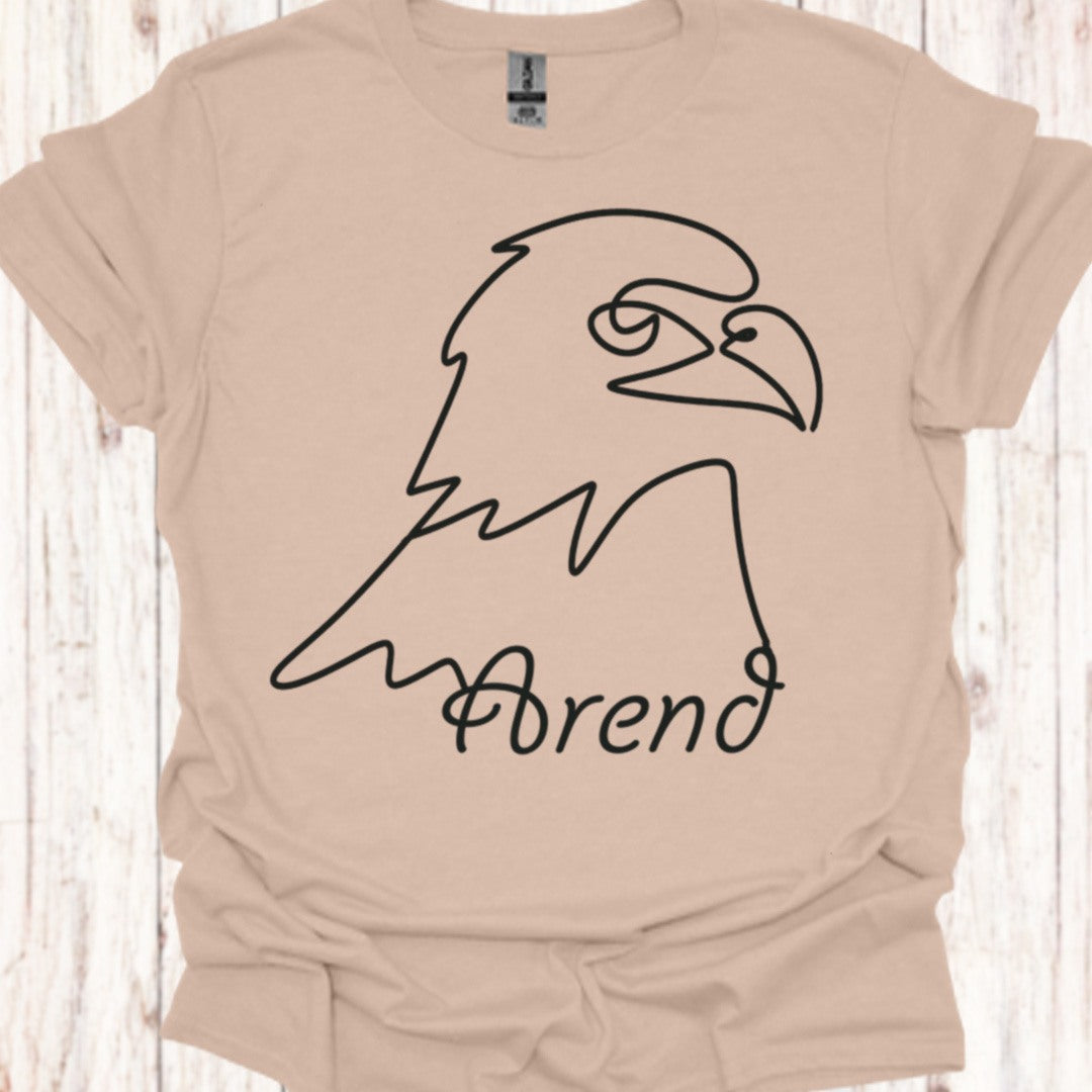 Arend lijntekening zwart T-Shirt