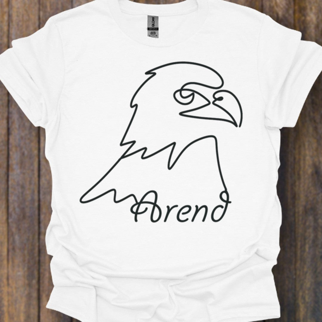 Arend lijntekening zwart T-Shirt
