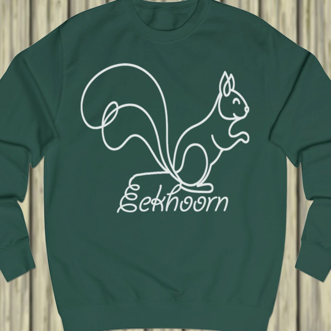 Squirrel line drawing white sweatshirt