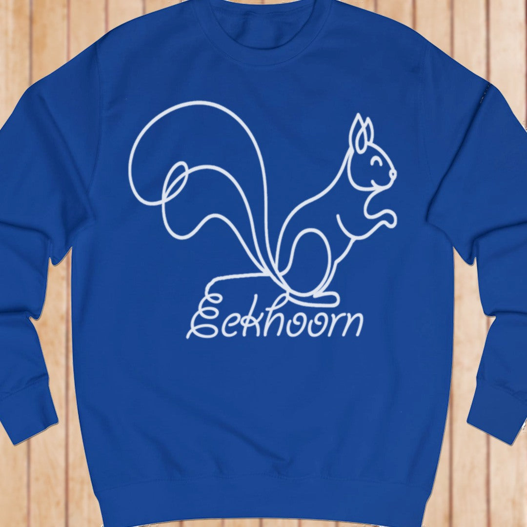 Squirrel line drawing white sweatshirt