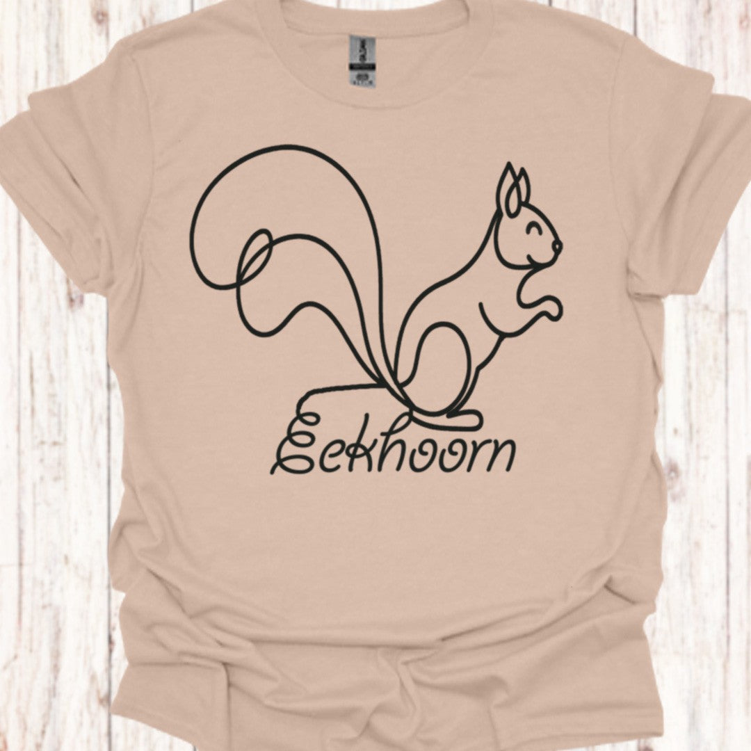 Eekhoorn lijntekening zwart T‑Shirt