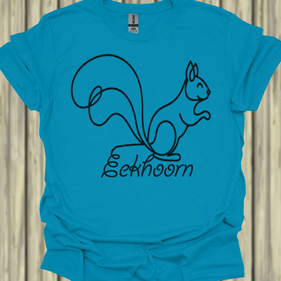 Eekhoorn lijntekening zwart T‑Shirt